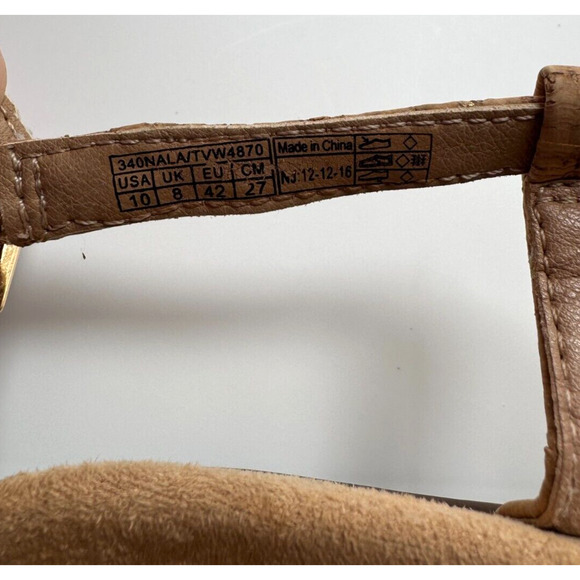 Vionic Women's Sandals Size 10 Nala T-Strap Leather Gold Stud Thong Comfort - Picture 7 of 7